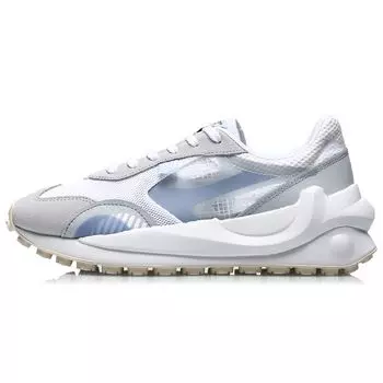 Кроссовки Li Ning Fang Yuan с амортизацией, нескользящие, прочные, легкие, с низким верхом, женские, белые, светло-голубые AGCR034-2 37