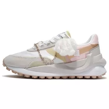 Кроссовки Li Ning Fangyuan Classic Retro с низким верхом для бега, женские, белые, серые, розовые, AGCS014-1 38