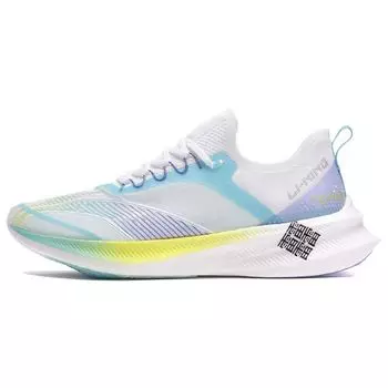 Кроссовки Li Ning Feidian Challenger One Piece Woven Speed Low Top для бега, мужские кроссовки, белые, синие, фиолетовые, ARMR011-1 46