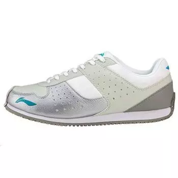 Кроссовки Li Ning Fencing с амортизацией, нескользящие, прочные, с низким верхом, унисекс, серебристые, белые, синие, ADAJ002-2 37