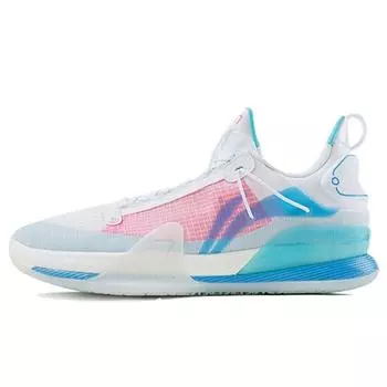 Кроссовки Li Ning Flash 7 Premium PE для повседневной спортивной обуви, универсальные, прочные, дышащие, низкие, для баскетбола, мужские, белые, синие, розовые ABAR017-C 42