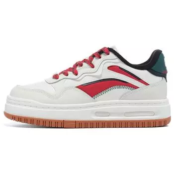 Кроссовки Li Ning Future C1 из синтетической кожи с нескользящей износостойкой подошвой для скейтбординга женские белые красные зеленые AGCT028-11 35
