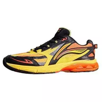 Кроссовки Li Ning Fuyiao 2.0 Classic Retro с двойной амортизацией, устойчивой поддержкой, прочные, нескользящие, с низким верхом, мужские кроссовки желто-оранжевого цвета ARXU001-8 43