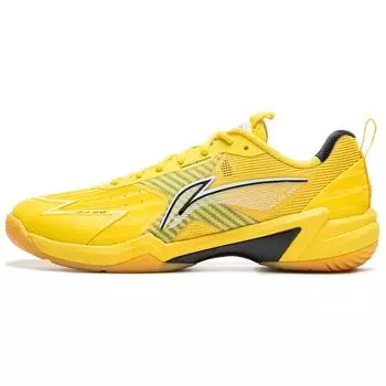 Кроссовки Li Ning из синтетической кожи, удобные, модные, нескользящие, износостойкие, с низким верхом, для бадминтона, унисекс, желтые, AYZU019-4 37