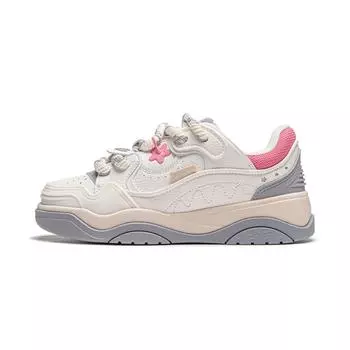 Кроссовки Li Ning Journey 2.0 с толстой подошвой, женские, белые, серые, AGCU092-4 40