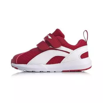 Кроссовки Li Ning Kids Sports Lifestyle Series с липучками, нескользящие, износостойкие, дышащие, с низким верхом, детские кроссовки для бега белого и красного цвета YKAP148-15 25