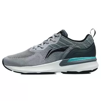 Кроссовки Li Ning Lan One Piece Woven Shock Absorbation Low Top для бега, мужские кроссовки серо-зеленого цвета ARHR131-4 44