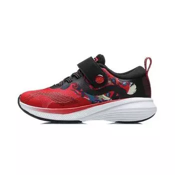 Кроссовки Li Ning легкие, высокопрочные, нескользящие, износостойкие, дышащие, с низким верхом, детские, кроссовки Cinnabar-Red Black YKNR054-7 25