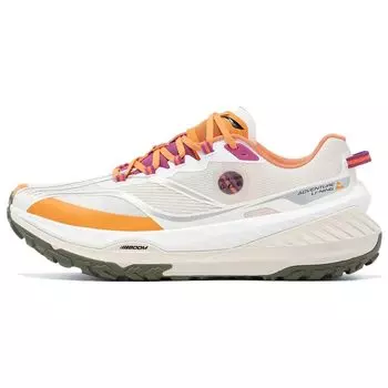 Кроссовки Li Ning Luo с низким верхом, амортизирующие, нескользящие, для бега по пересеченной местности, мужские, белые, оранжевые, ARNT003-11 45