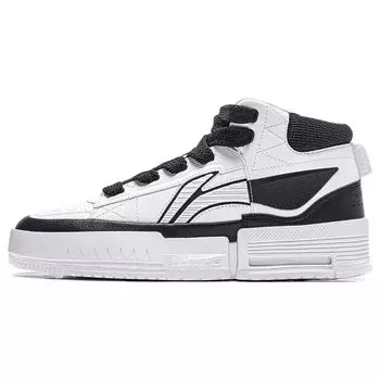 Кроссовки Li Ning Mileage Casual Universal, нескользящие, износостойкие, средней высоты, для скейтбординга, женские, белые, черные, AGCT284-1 36