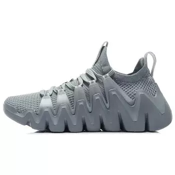 Кроссовки Li Ning Phantom TPU из цельного тканого материала, износостойкие, нескользящие, амортизирующие, дышащие, с низким верхом, мужские кроссовки серого цвета ARKR007-4 41