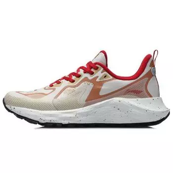 Кроссовки Li Ning Protective Cloud Shock Absorbing Non-Slip Rebound Lightweight Rebound Low-Top для бега, женские кроссовки серо-красного цвета ARHR084-4 35