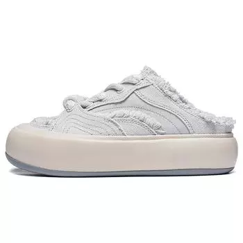 Кроссовки Li Ning Puff Mule с нескользящей подошвой, износостойкие, женские, светло-серые, AZGU014-3 35