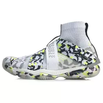 Кроссовки Li Ning Ranger из искусственной кожи, амортизирующие, нескользящие, износостойкие, с высоким берцем, мужские кроссовки желто-серого и черного цветов AYAP015-5 40
