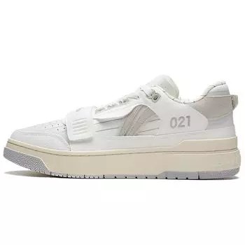 Кроссовки Li Ning Rookie Trend Shanghai City Limited из прочного материала с низким верхом в стиле ретро для баскетбола, мужские кроссовки белого и серого цвета ABCS027-14 44