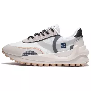 Кроссовки Li Ning Round And Square Durable Breathable Low Top для бега, женские, белые, серые, AGCS014-3 38