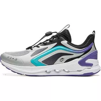Кроссовки Li Ning Running Series Light Chase Ute, удобные, нескользящие, износостойкие, с низким верхом, детские кроссовки серебристо-серого цвета YKFU096-7 36