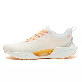 Кроссовки Li Ning Super Lightweight 18 Fabric Non Slip Breathable Low-Top для бега, женские, белые, абрикосовые, оранжевые, ARMR008-1 36