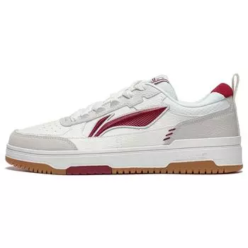 Кроссовки Li Ning Tian Ji 2.0 из синтетической кожи, нескользящие, износостойкие, низкие, для скейтбординга, мужские, белые, серые, красные, AGCT211-6 46