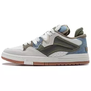 Кроссовки Li Ning We I Pro Soft Bounce Trendy Non-Slip Lightweight Low-Go для скейтбординга, мужские, белые, зеленые, AECU003-1 40