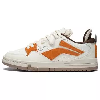 Кроссовки Li Ning Wei Wu Pro Fabric из синтетической кожи, нескользящие, износостойкие, с низким верхом, для скейтбординга, женские, белые, оранжевые, AECT016-1 37