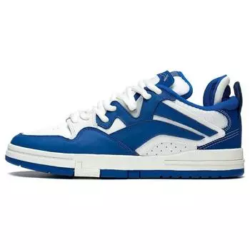 Кроссовки Li Ning Weiw Pro из синтетической кожи с нескользящей износостойкой подошвой для скейтбординга, мужские, цвет белый синий AECT013-2 39