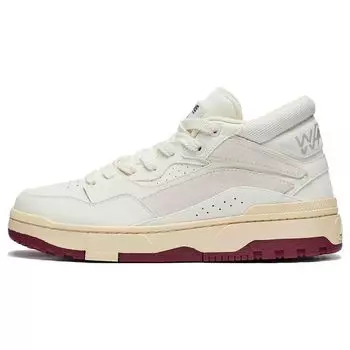 Кроссовки Li Ning Weiyu Mid Round Toe Lace-Up, амортизирующие, износостойкие, с низким верхом, для скейтбординга, мужские кроссовки Off-White AGCT223-1 40