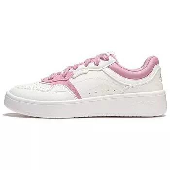 Кроссовки Li Ning Xingchu 2.0 V2 повседневные универсальные с толстой подошвой, увеличивающие рост, нескользящие, износостойкие, с низким верхом, для скейтбординга, женские, белые, розовые AGCU108-1 36