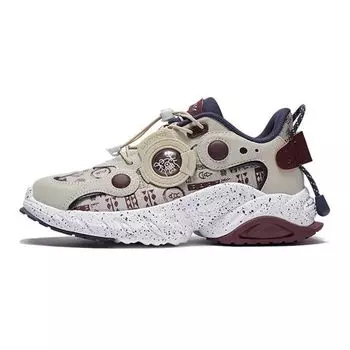 Кроссовки Li Ning Youth Casual Starry Sky с нескользящей подошвой, амортизирующие, износостойкие, с низким верхом, детские кроссовки Deep-Burgundy YKCS006-5 40
