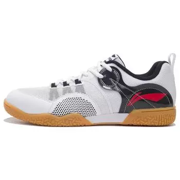 Кроссовки Li Ning Yu Ren с нескользящей дышащей подошвой и низким верхом для настольного тенниса, мужские, белые, черные, красные APTR007-2 41