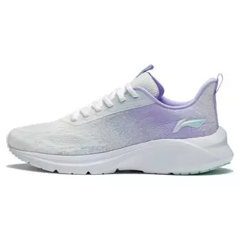 Кроссовки Li Ning Yun Que с нескользящей подошвой, амортизирующие, прочные, женские, белые, фиолетовые ARST026-2 35