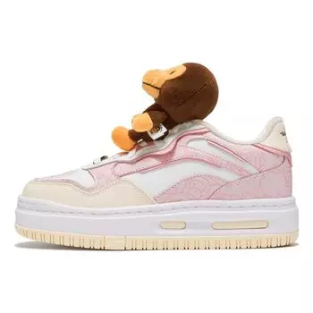 Кроссовки LiNing Baby Milo® Store x Future C1 с нескользящей подошвой, износостойкие, женские, для скейтбординга, белые, розовые, AGCT506-1 39
