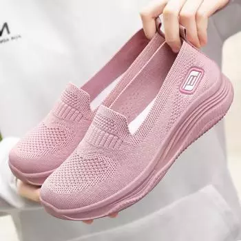 Кроссовки-лоферы для женщин. Кроссовки без шнуровки. Нескользящая прогулочная обувь. Легкие лоферы. Обувь для тренировок в тренажерном зале. Дышащие повседневные кроссовки на плоской подошве для женщин. 41 белый