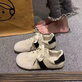 Кроссовки Maillard color German женские весенние ретро-туфли на шнуровке белого цвета легкие нескользящие универсальные спортивные и повседневные туфли 35