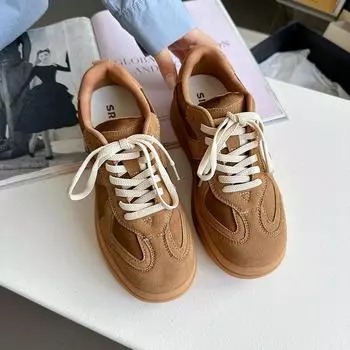 Кроссовки Maillard женские 2024 новые ретро повседневные спортивные туфли на платформе обувь Forrest Gump нишевая обувь для скейтбординга 35 коричневый