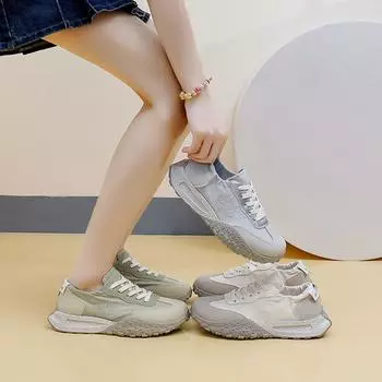 Кроссовки Mesh Surface Clunky, женские летние новые дышащие повседневные туфли для студенток, кроссовки 35 зелёный