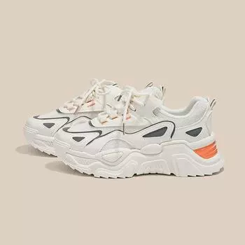 Кроссовки Mesh Surface Clunky, женские новые сетчатые туфли на платформе, легкие, дышащие, кроссовки для бега Tide 35