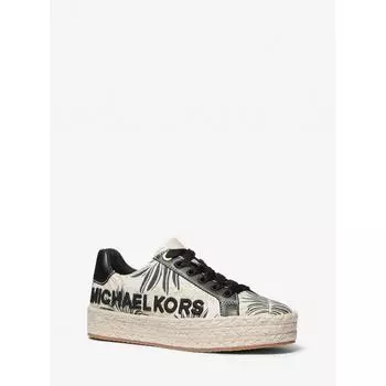 Кроссовки MICHAEL KORS POPP Palm Jacquard Espadrille 49S4POFP1Y5 Черные мульти