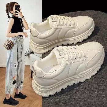 Кроссовки Модные Удобные Низкие Весенние и Осенние Женские Туфли Модные и Удобные 35 бежевый