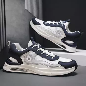 Кроссовки, мужская новая модная повседневная обувь, дышащая сетчатая нескользящая дорожная обувь с мягкой подошвой 39 белый