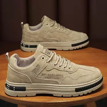 Кроссовки Мужская обувь Модные роскошные кожаные мокасины Уличные походные ботинки на платформе для мужчин Повседневная рабочая обувь Para Hombres 39 хаки