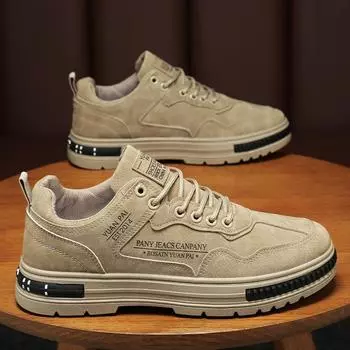 Кроссовки Мужская обувь Модные роскошные кожаные мокасины Уличные ботинки на платформе для походов Для мужчин Повседневная рабочая обувь Zapatos Para Hombres 39 хаки