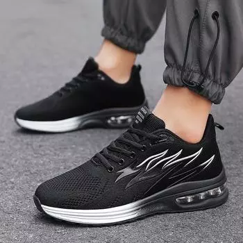 Кроссовки мужские 2024 новые осенние низкие сетчатые кроссовки для пар, универсальные студенческие повседневные туфли большого размера для мужчин 36 чёрный