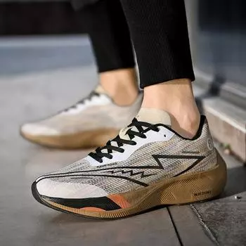 Кроссовки мужские 2025 новые гоночные кроссовки с полной ладонью из углеродного волокна дышащая сетка подростковая спортивная обувь для пар 36
