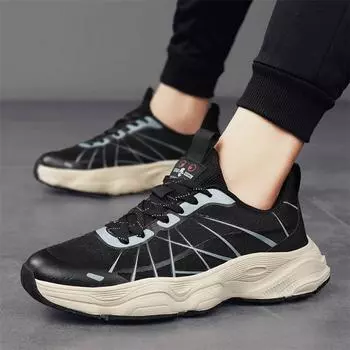 Кроссовки мужские 2025 новые мужские туфли сетчатые повседневные туфли для папы студенческие холодные липкие модные туфли толстые подошвы увеличиваются 39