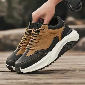 Кроссовки мужские 2025 весна новые для отдыха на природе походы низкие модные кроссовки студенческие кроссовки для бега 39 коричневый