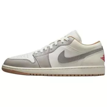 Кроссовки мужские Air Jordan 1 Low Sail College Grey Конопляно-красные 553558-169 44