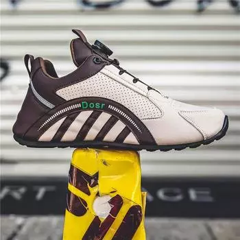 Кроссовки мужские дизайнерские на пуговицах Fly Board Shoes модные повседневные из микрофибры и кожи дышащие туфли с увеличенной внутренней платформой 39