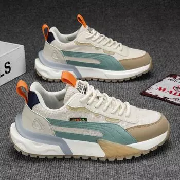 Кроссовки мужские дышащие сетчатые 2024 года — увеличивающие рост, универсальная мода для пап Size 42 чёрный