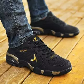 Кроссовки, мужские и женские дышащие кроссовки с сеткой, удобная легкая нескользящая повседневная обувь на мягкой подошве 36 чёрный/белый